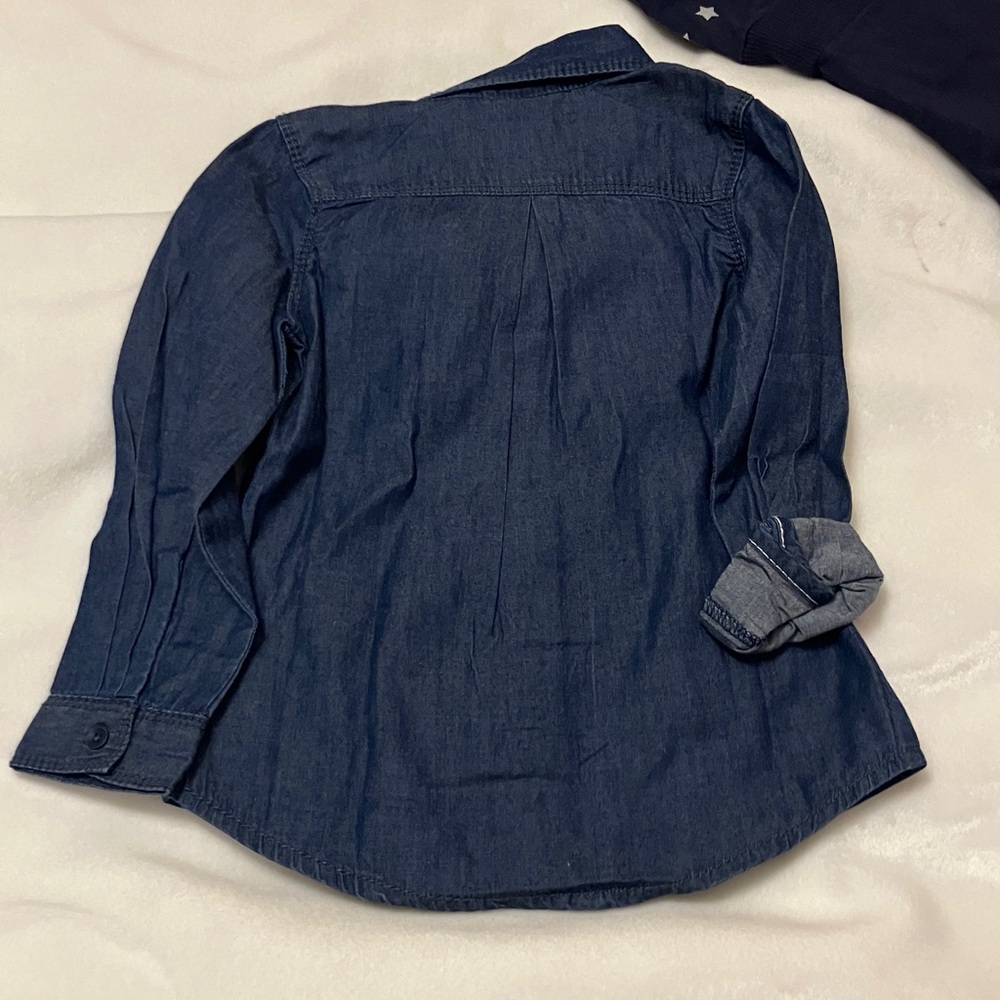 4T Girls bundle NWT Gymboree long sleeve Jean shirt, + red Oshkosh velvet pants+ - Picture 7 of 16